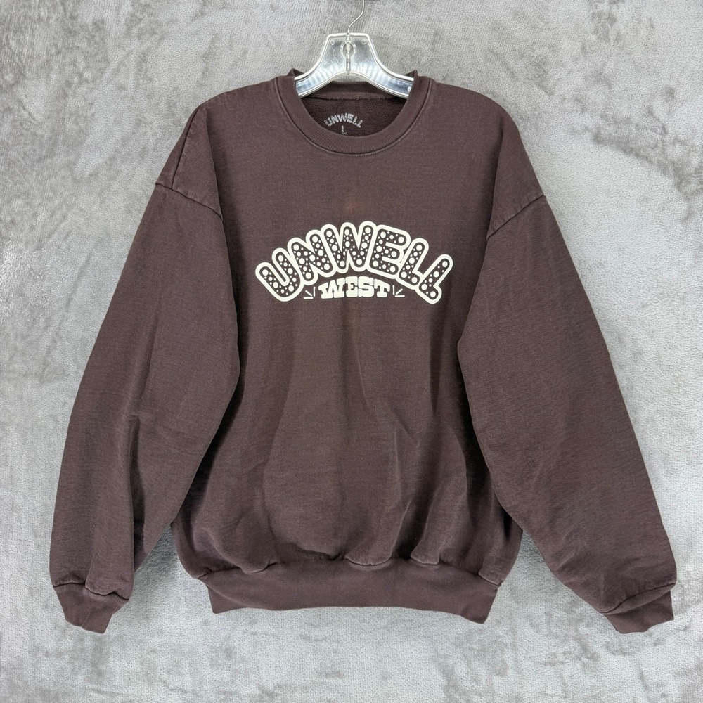 Unwell Sweatshirt Unisex Large Tour West 2024 Alex Cooper Brown Graphic EUC